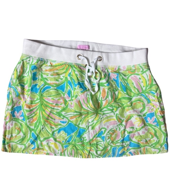 Lilly Pulitzer Dresses & Skirts - Lilly Pulitzer White Waist Green Blue Pink Tropical Print Skirt